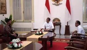 Jokowi Menerima Kedatangan Syahrul Yasin Limpo di Istana Merdeka