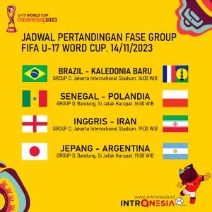 Jadwal Siaran Langsung Piala Dunia U-17, Selasa 14 November 2023