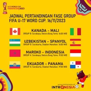Jadwal Siaran Langsung Piala Dunia U-17, Kamis 16 November 2023