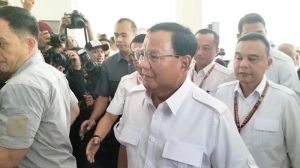 Ketua Umum Partai Gerindra sekaligus bakal calon presiden Prabowo Subianto, menghadiri Rapimnas Partai Gerindra yang bertujuan untuk memantapkan konsolidasi partai usai mendeklarasikan Gibran Rakabuming Raka sebagai bakal cawapresnya.